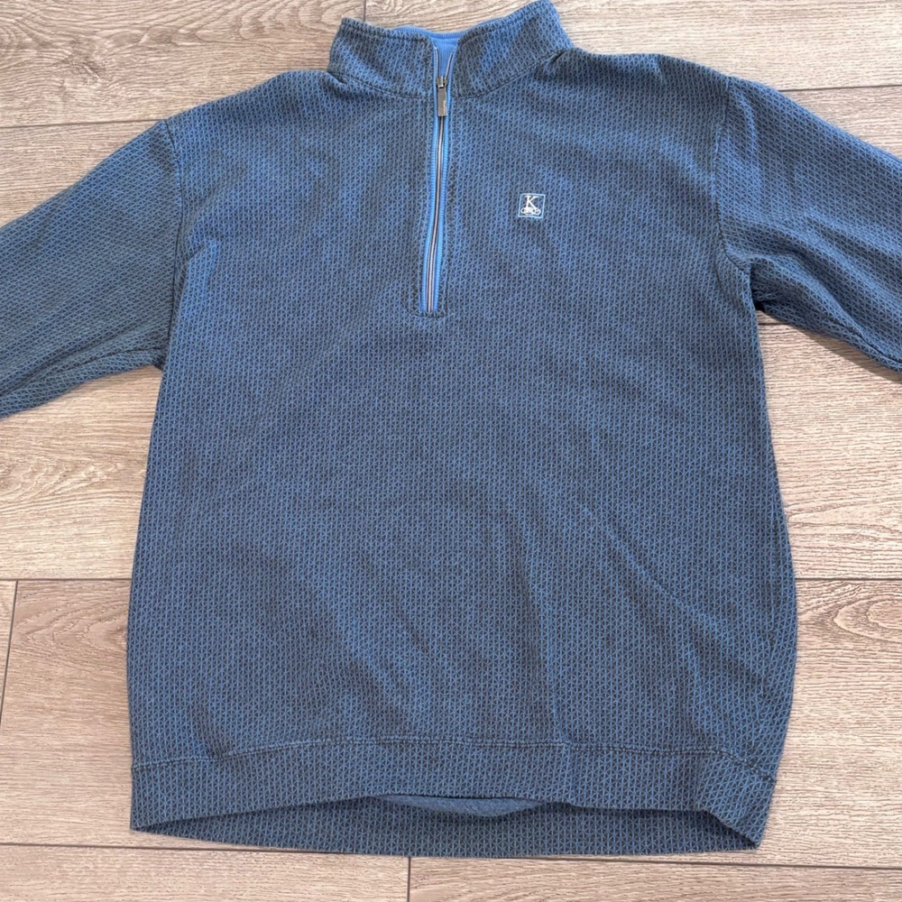 Straight Down Golf Sweater Mens XL Blue Textured Pattern Preppy Casual Athletic